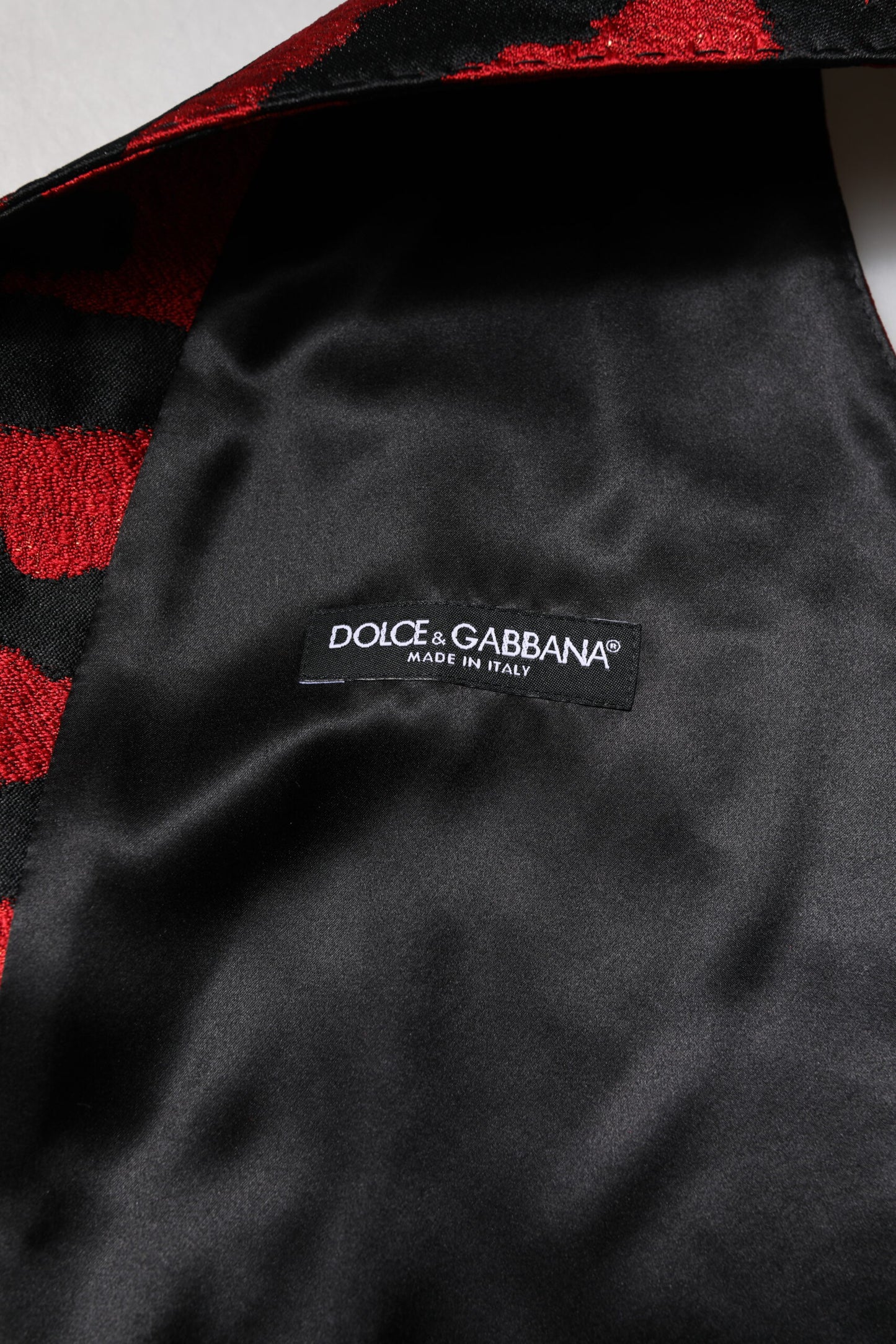 Dolce & Gabbana Rot Schwarz Streifen Kleid Formale Weste