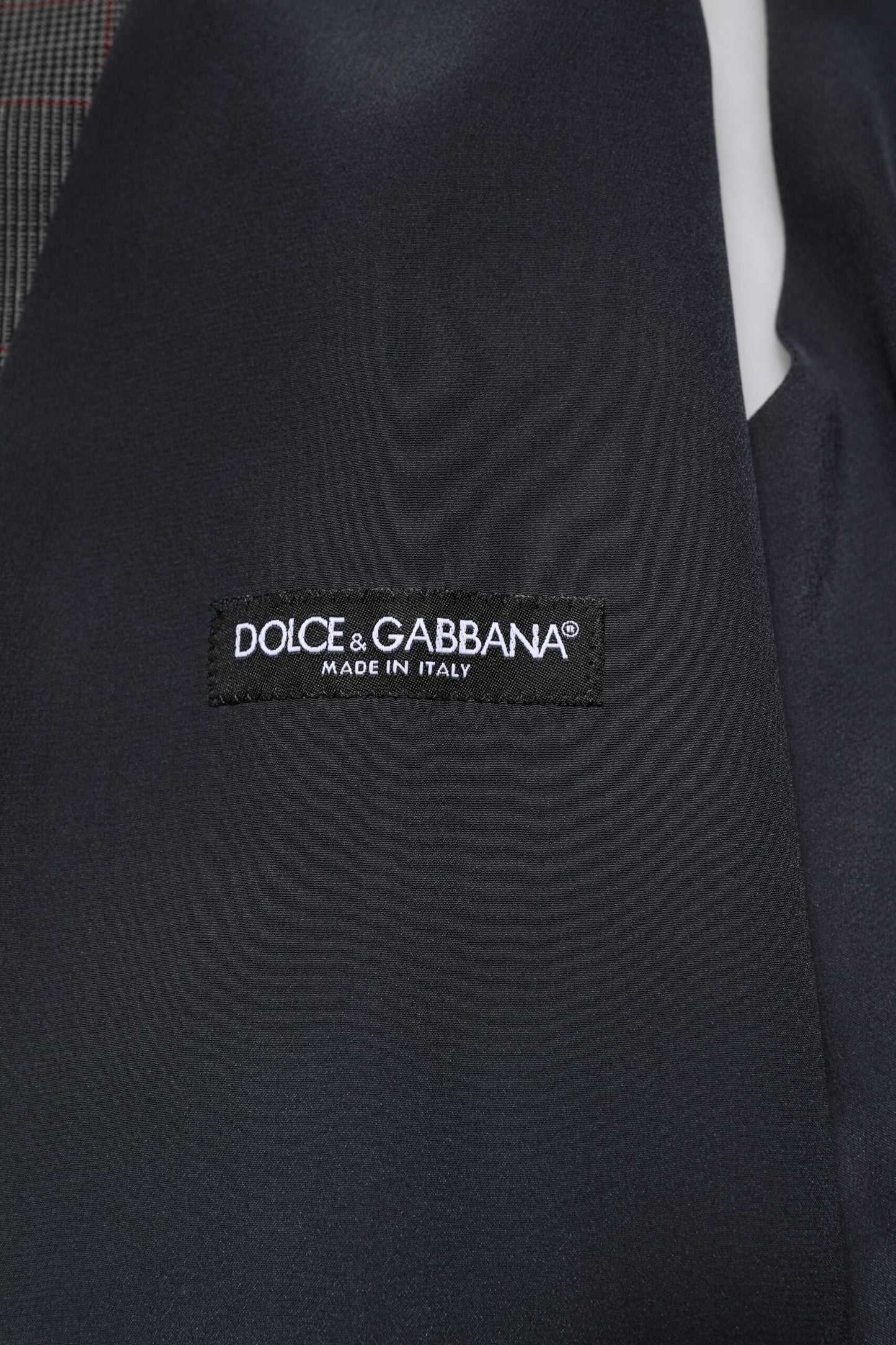 Dolce & Gabbana Grau karierte Weste aus Wolle für formelle Anlässe