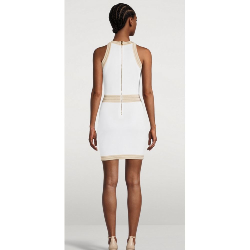 Balmain Weißes Viskose-Damenkleid