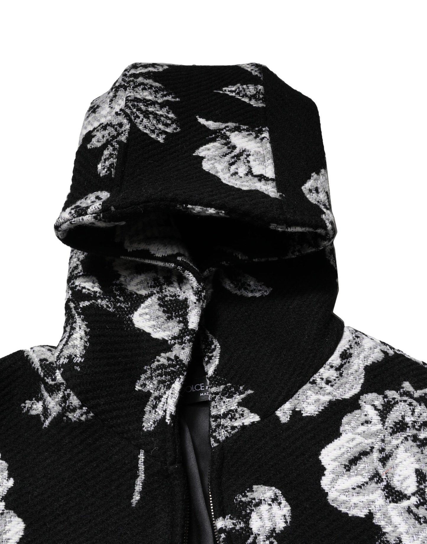 Dolce & Gabbana Schwarze Wolljacke mit Blumenmuster für Herren