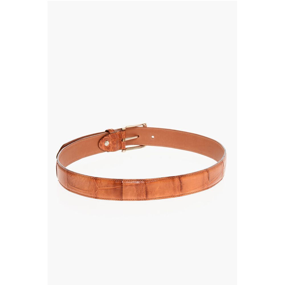 Corneliani Croco Effect Leather Belt