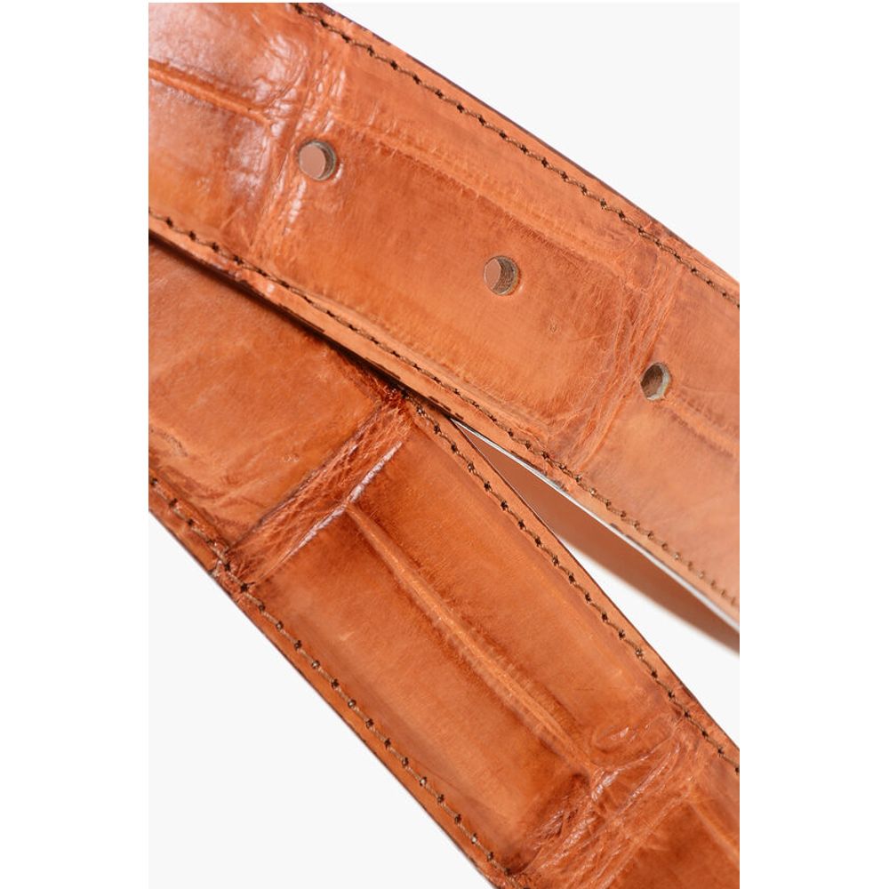 Corneliani Croco Effect Leather Belt