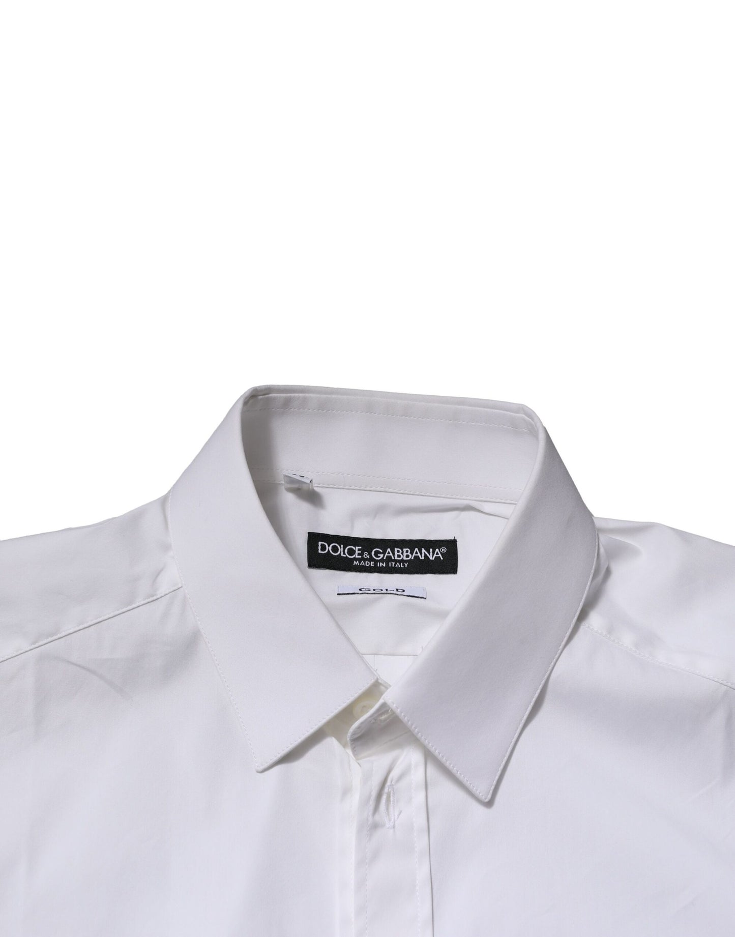 Dolce & Gabbana Weißes GOLD Baumwolle Herren Formelles Hemd