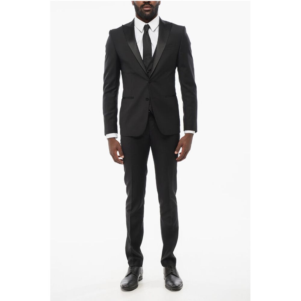 Corneliani Three-Pieces Suite with Satin Peak Lapel