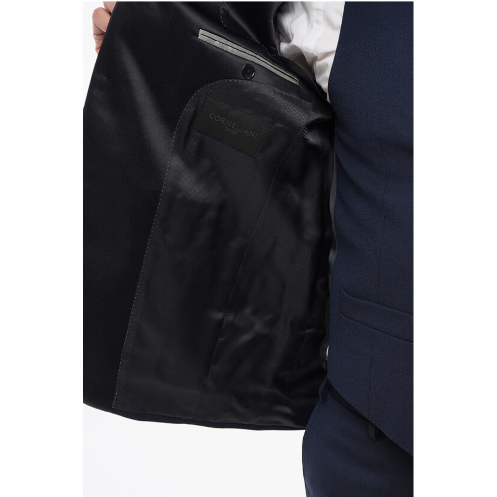 Corneliani CODE Virgin Wool 3 Piece Suit With Peak Lapel