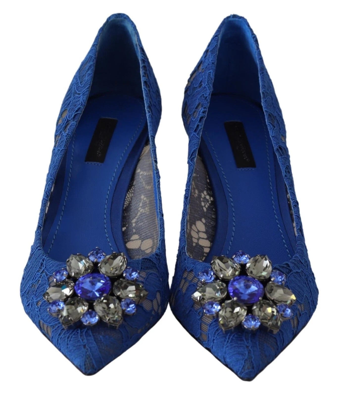 Scarpe da ballo Dolce & Gabbana con cristalli e pizzo blu