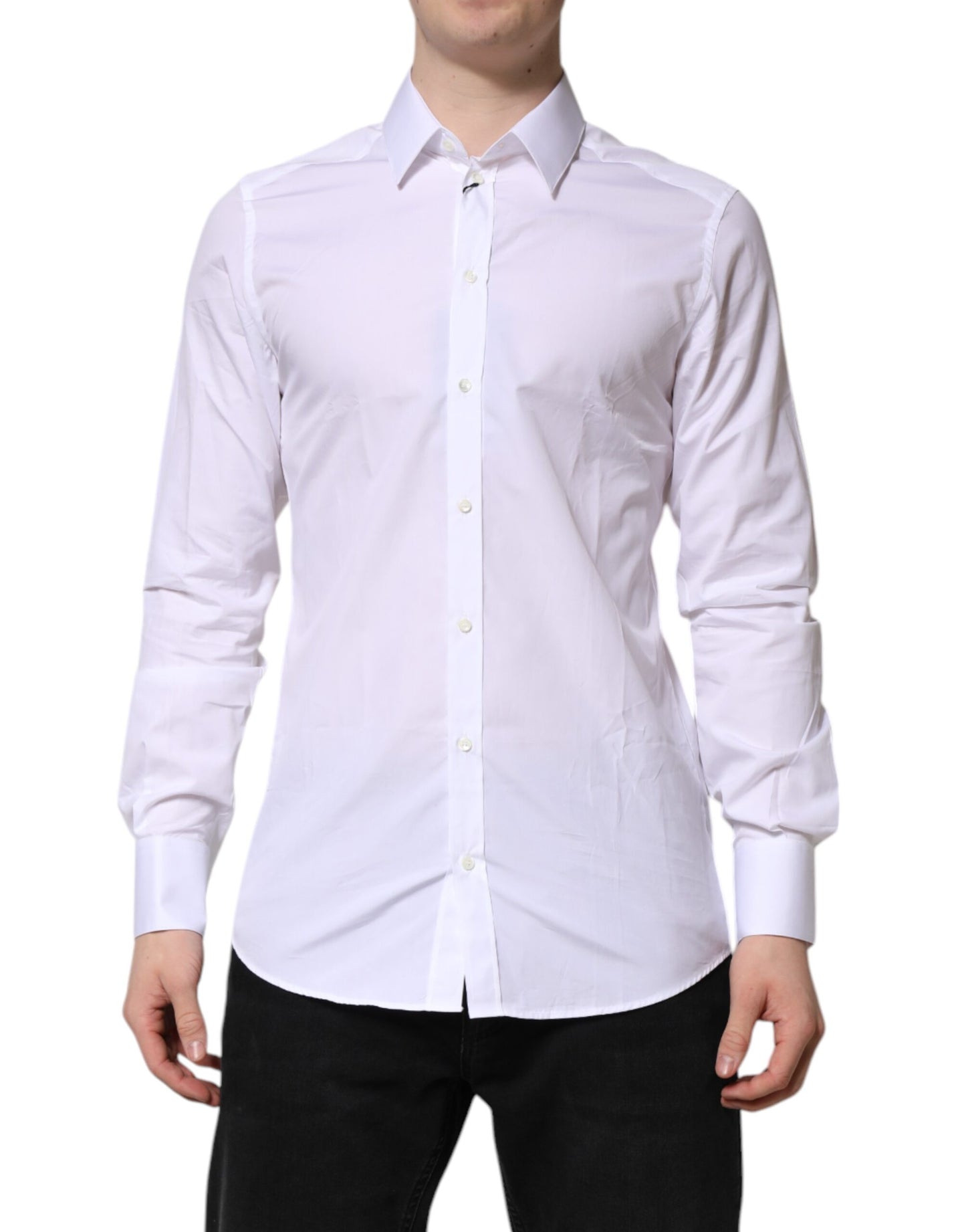 Dolce & Gabbana Camicia formale a maniche lunghe in oro bianco