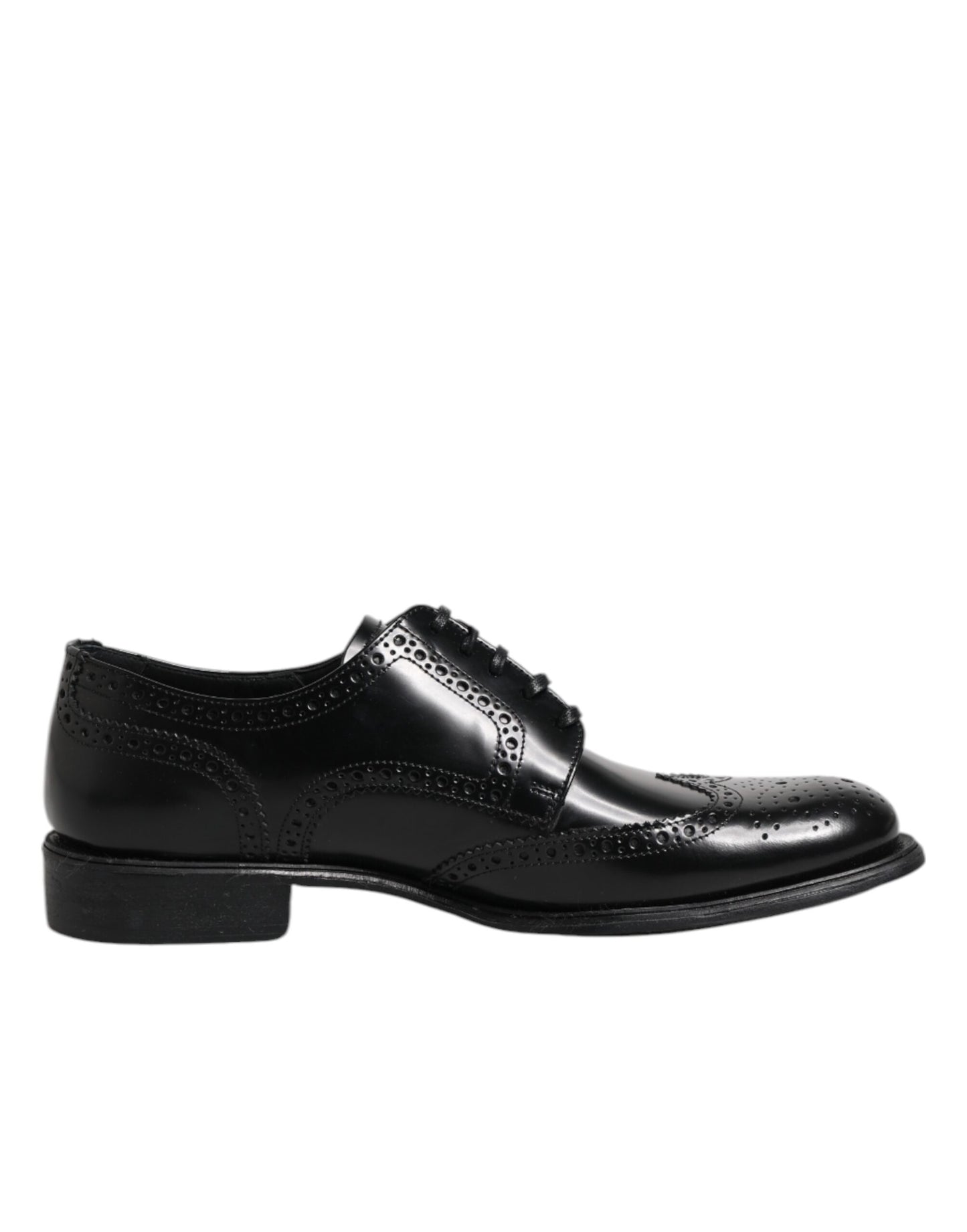 Scarpe eleganti Dolce & Gabbana Derby in pelle nera con punta a coda di rondine