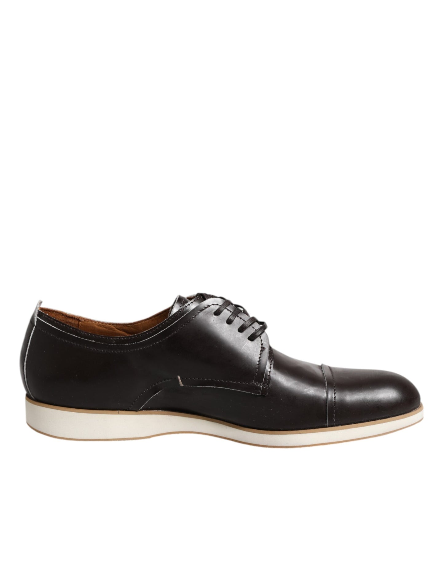 Scarpe eleganti da cerimonia con lacci in pelle marrone scuro Pollini
