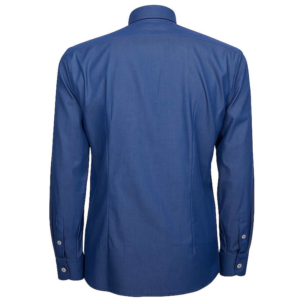 Made in Italy Blue Cotton Men's Shirt
