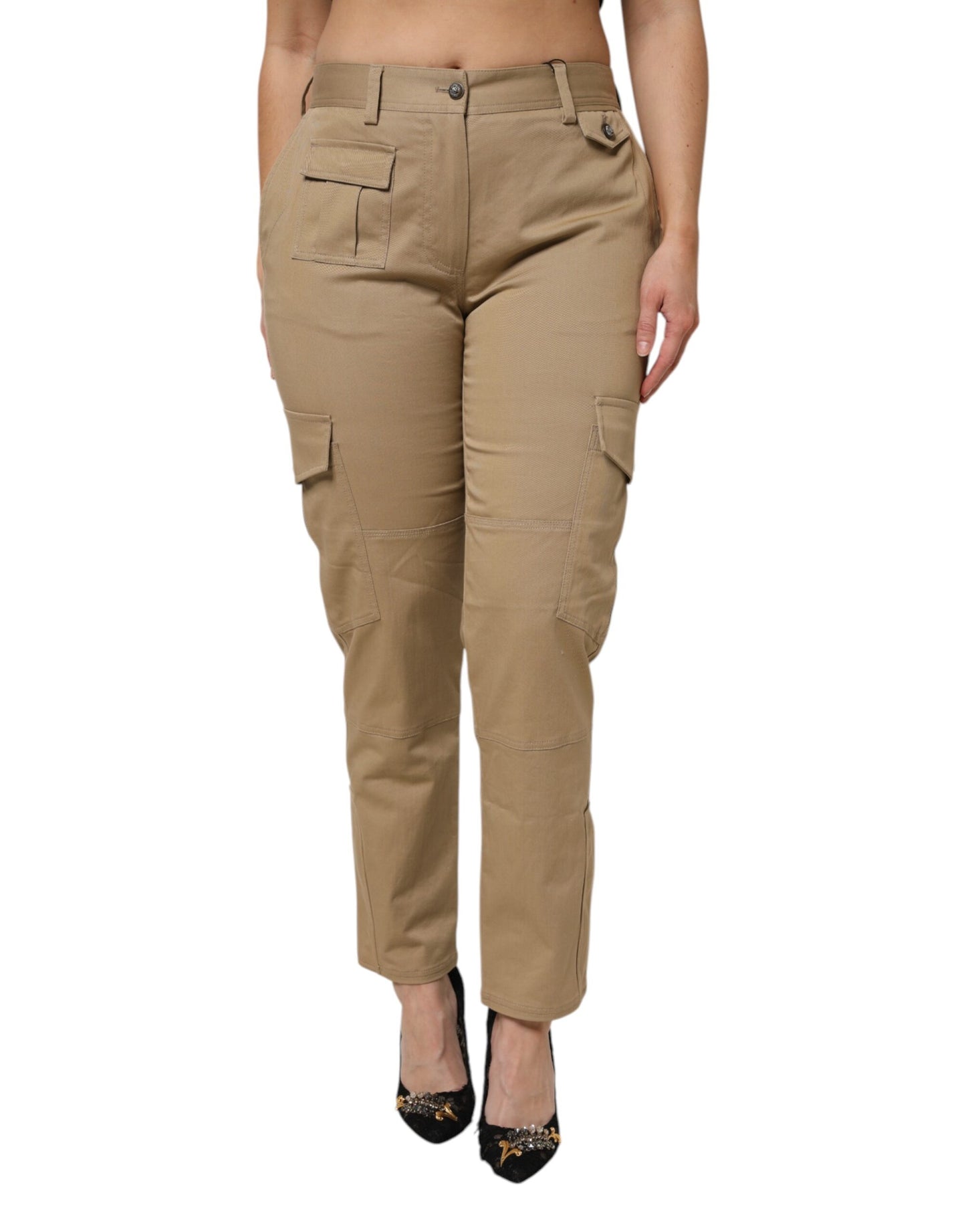 Pantaloni cargo affusolati in cotone marrone Dolce & Gabbana