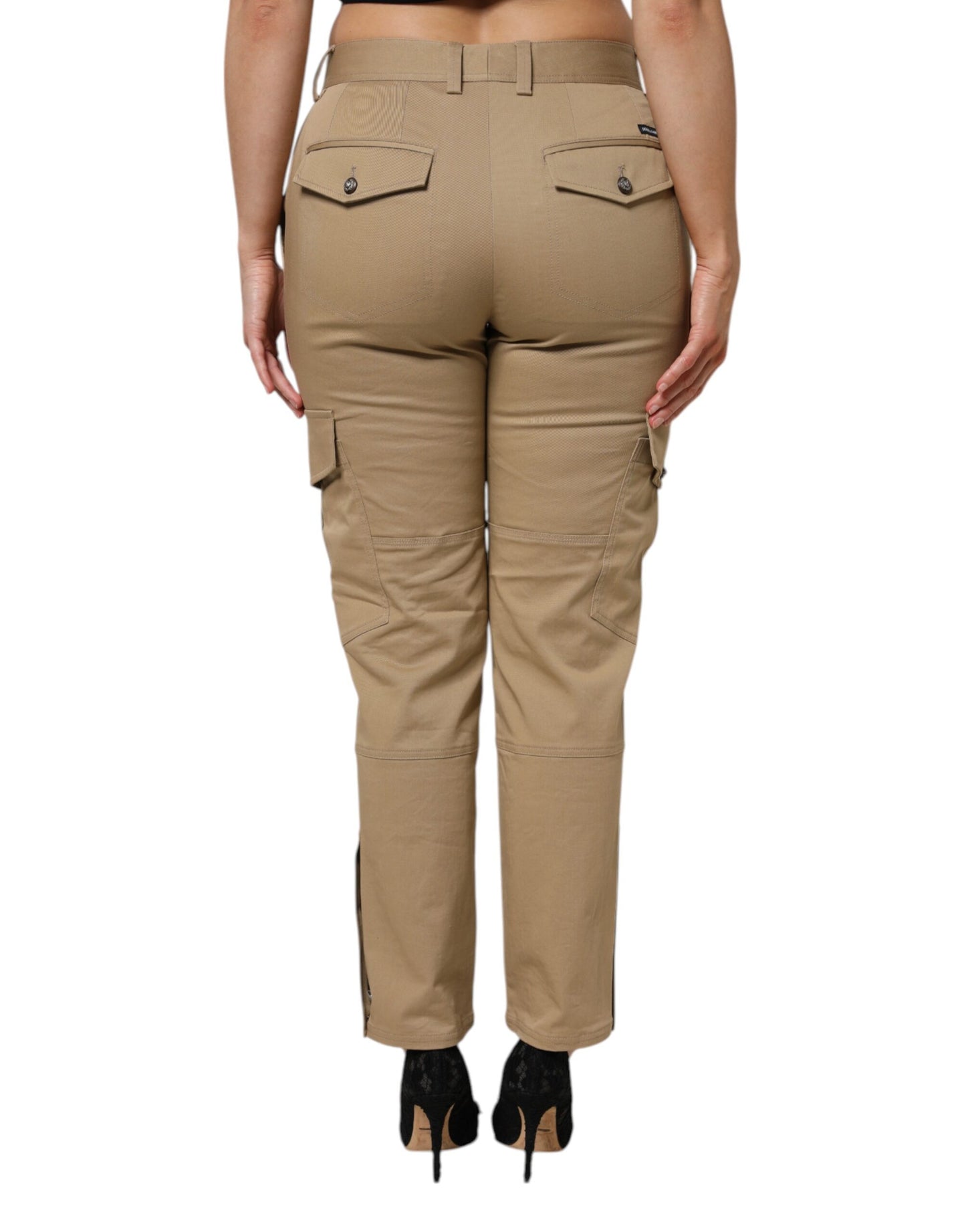 Pantaloni cargo affusolati in cotone marrone Dolce & Gabbana