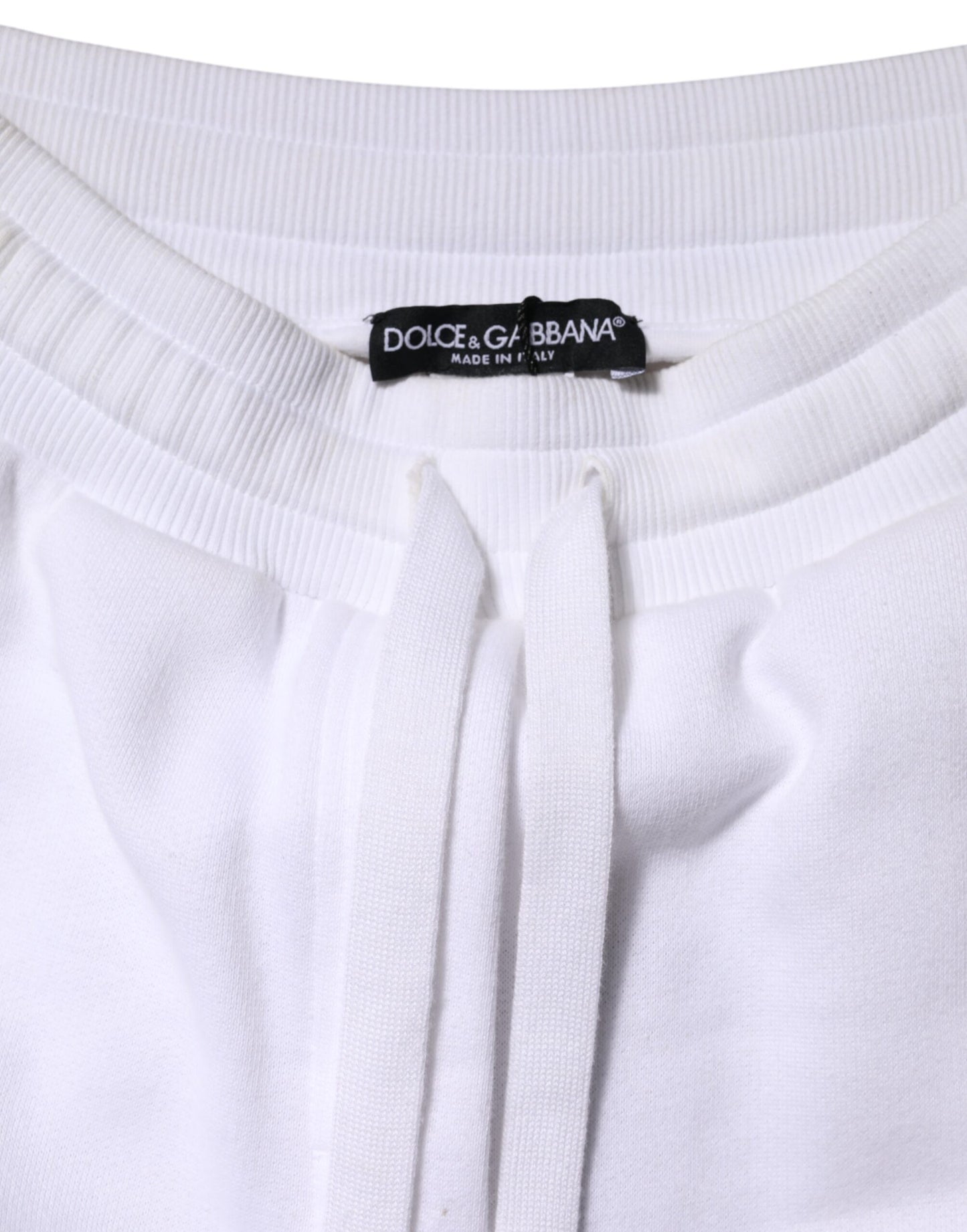 Pantaloni della tuta in cotone elasticizzato bianco Dolce & Gabbana