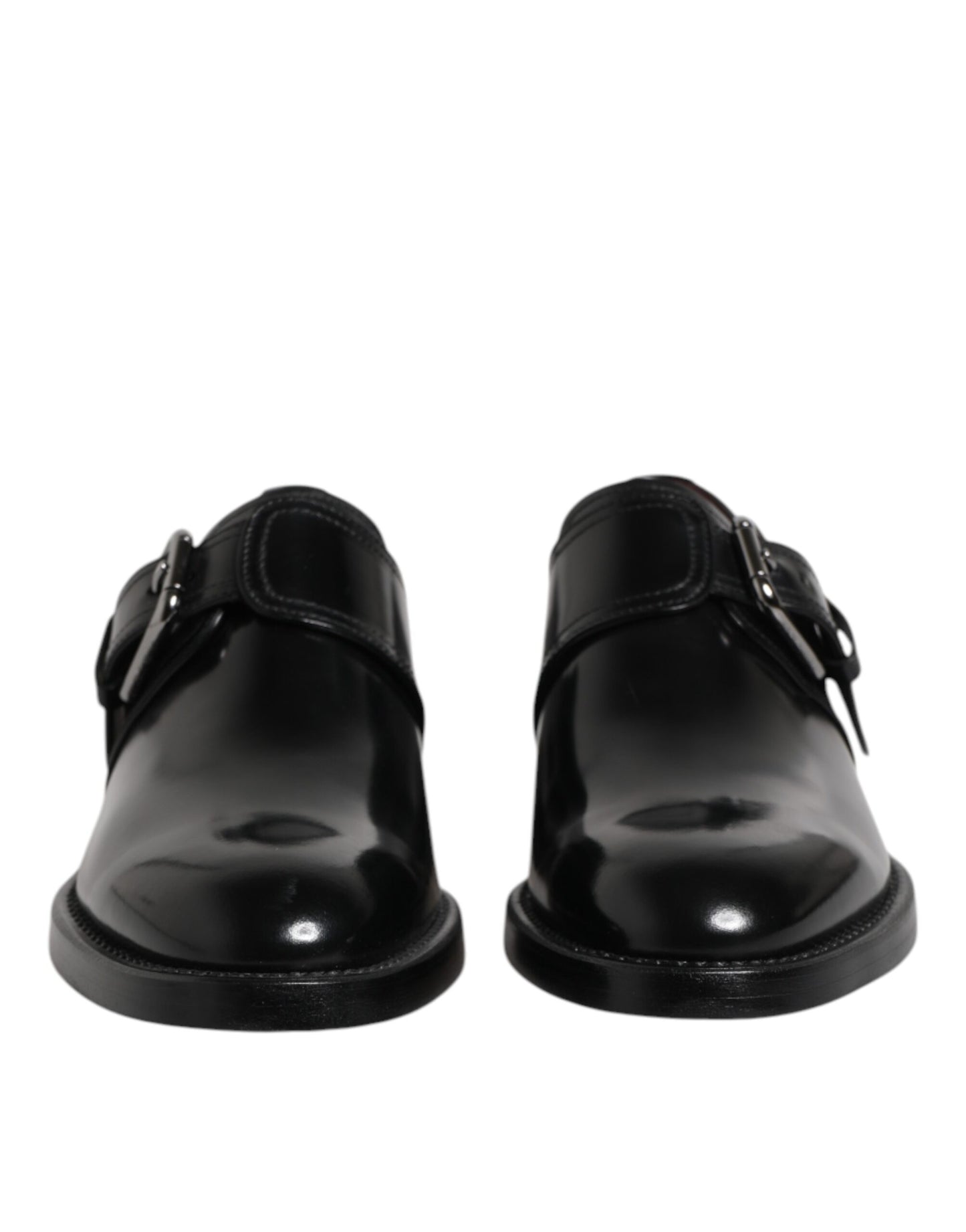 Scarpe eleganti Derby con cinturino alla caviglia in pelle nera Dolce & Gabbana