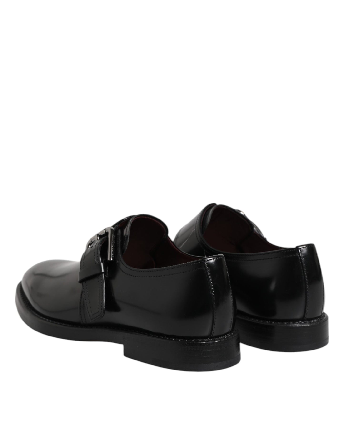 Scarpe eleganti Derby con cinturino alla caviglia in pelle nera Dolce & Gabbana