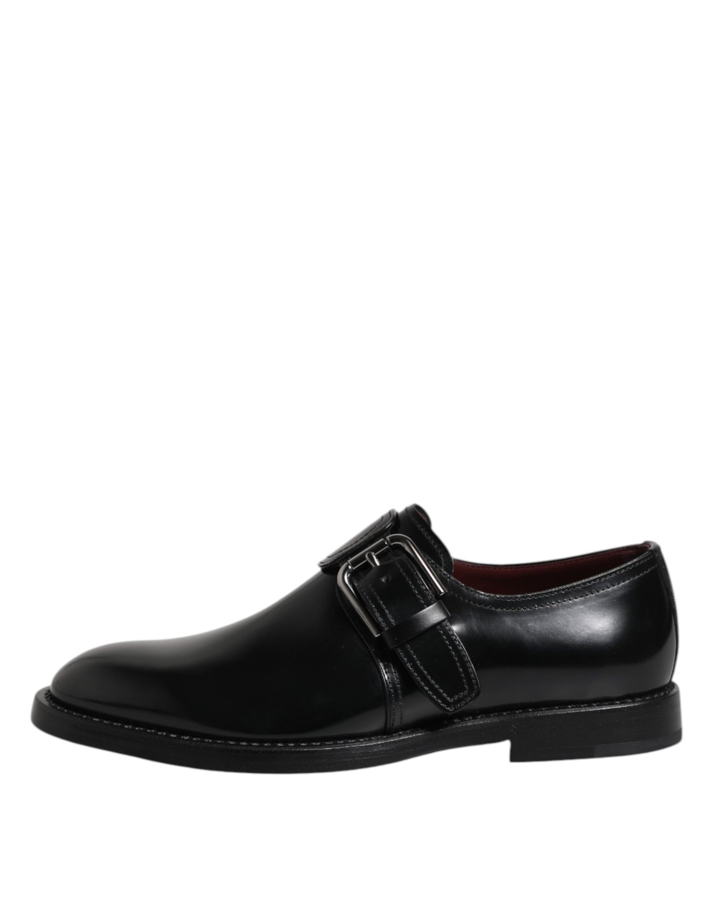 Scarpe eleganti Derby con cinturino alla caviglia in pelle nera Dolce & Gabbana