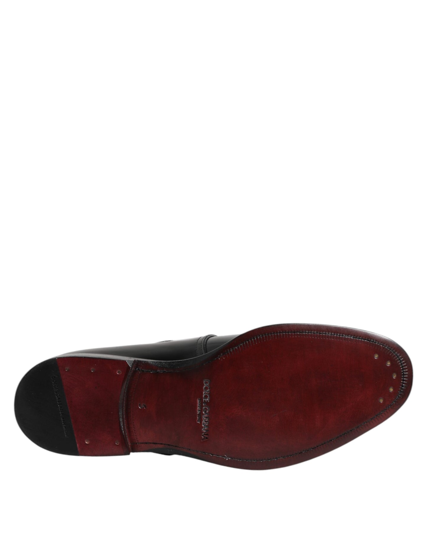 Scarpe eleganti Derby con cinturino alla caviglia in pelle nera Dolce & Gabbana