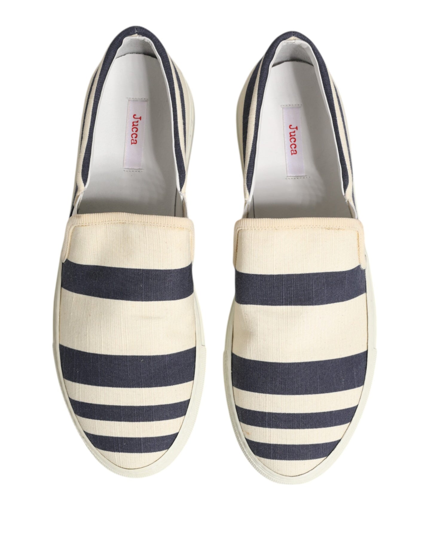 Jucca Blue White Striped Canvas Men Low Top Casual Shoes