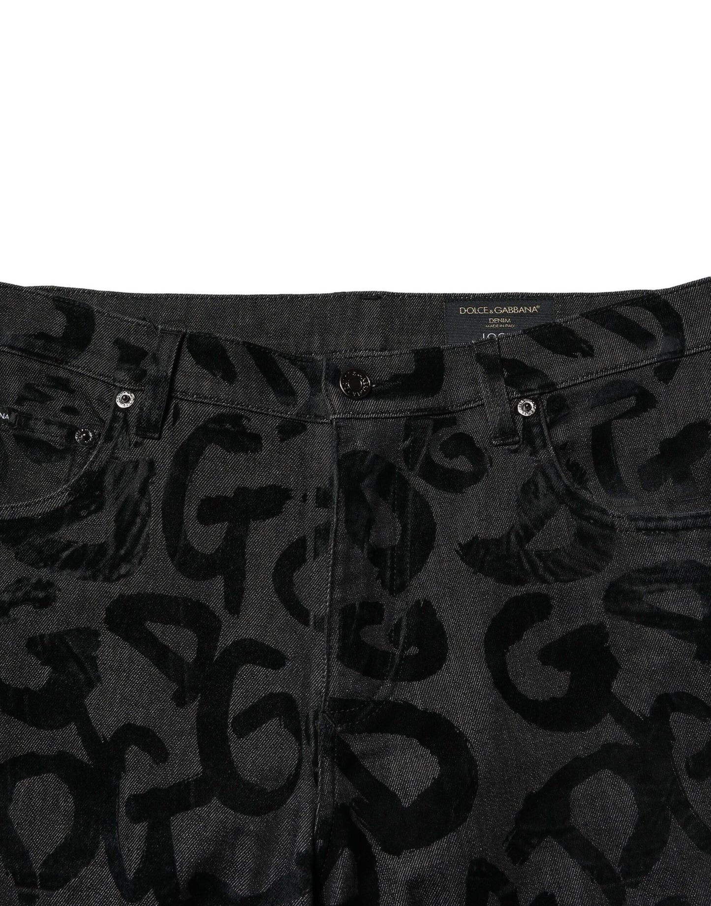 Dolce & Gabbana Graue, gerade geschnittene Jeans mit DG-Logo aus Baumwolle für Herren