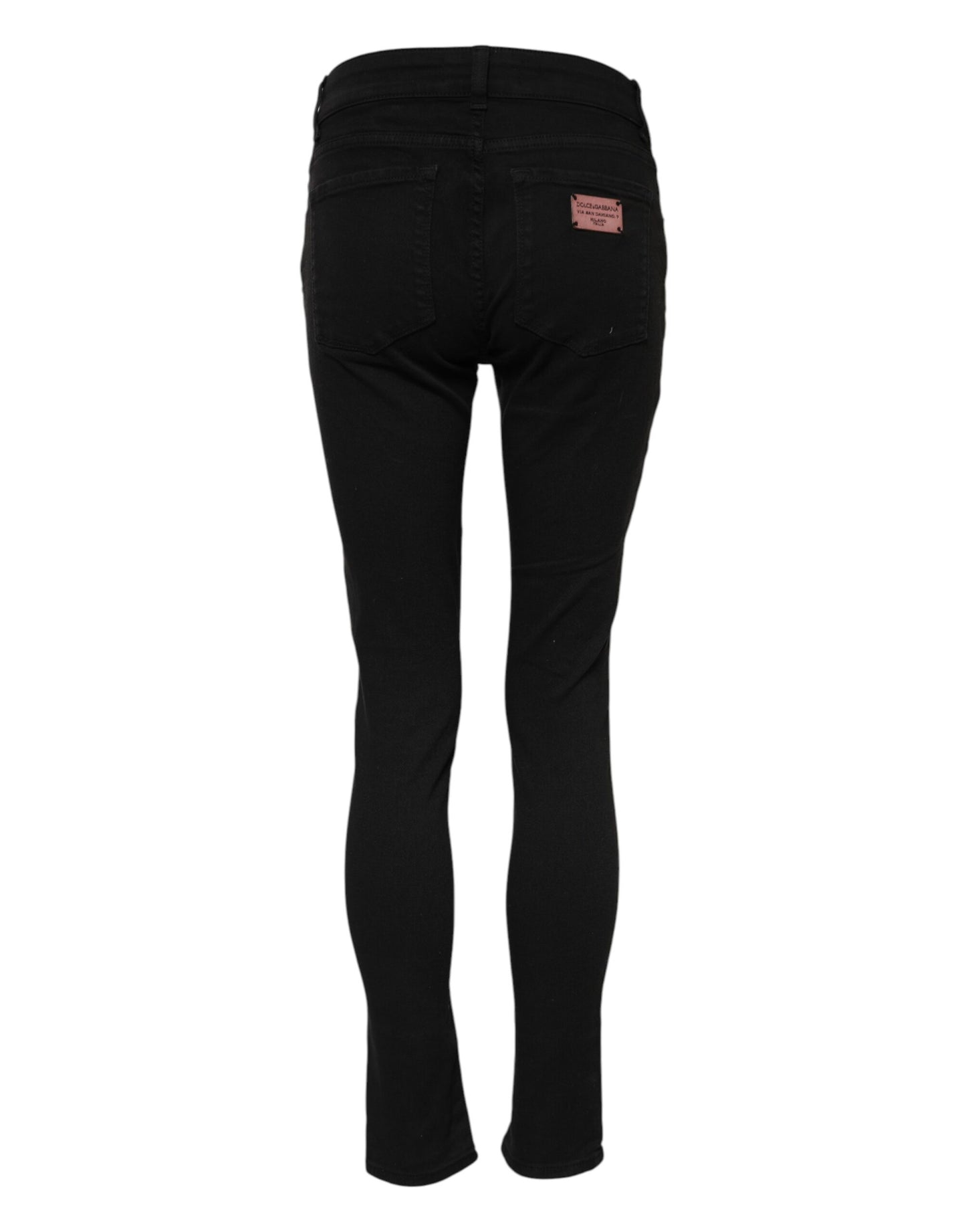 Dolce & Gabbana – Schwarze Skinny-Jeans aus Baumwolle mit mittlerer Taille