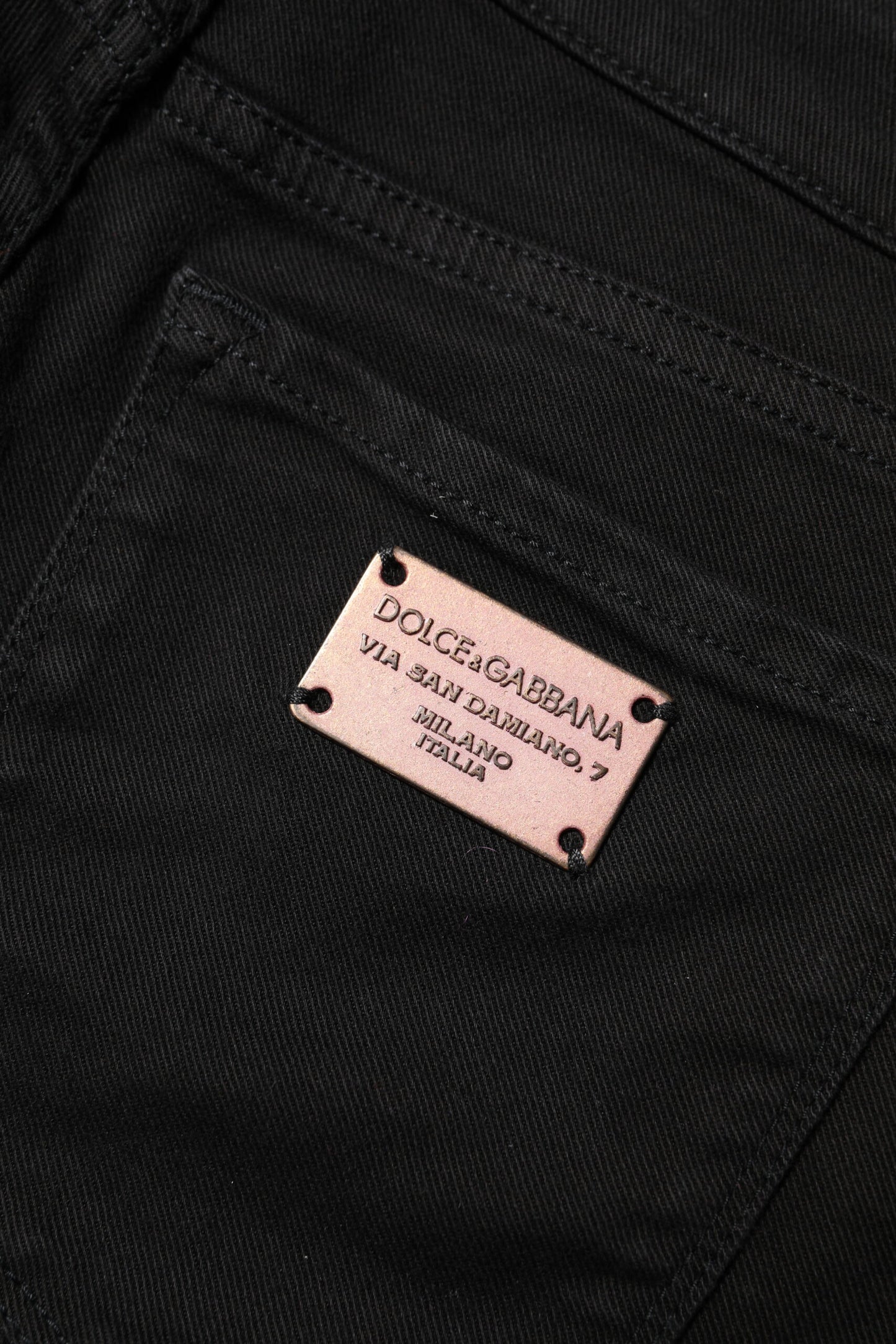 Dolce & Gabbana – Schwarze Skinny-Jeans aus Baumwolle mit mittlerer Taille