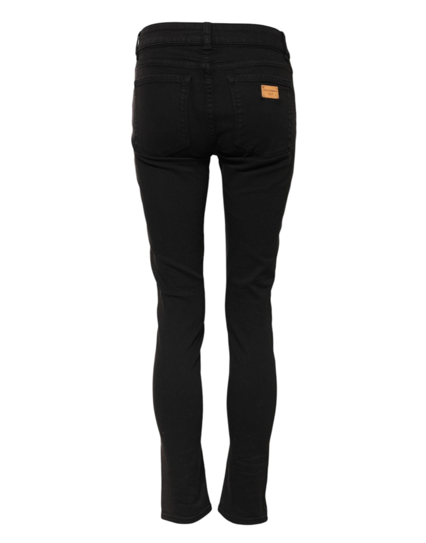 Dolce & Gabbana – Schwarze Skinny-Jeans aus Baumwolle mit mittlerer Taille