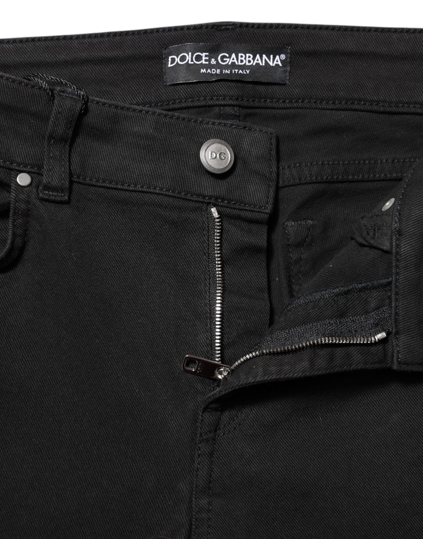 Dolce & Gabbana – Schwarze Skinny-Jeans aus Baumwolle mit mittlerer Taille
