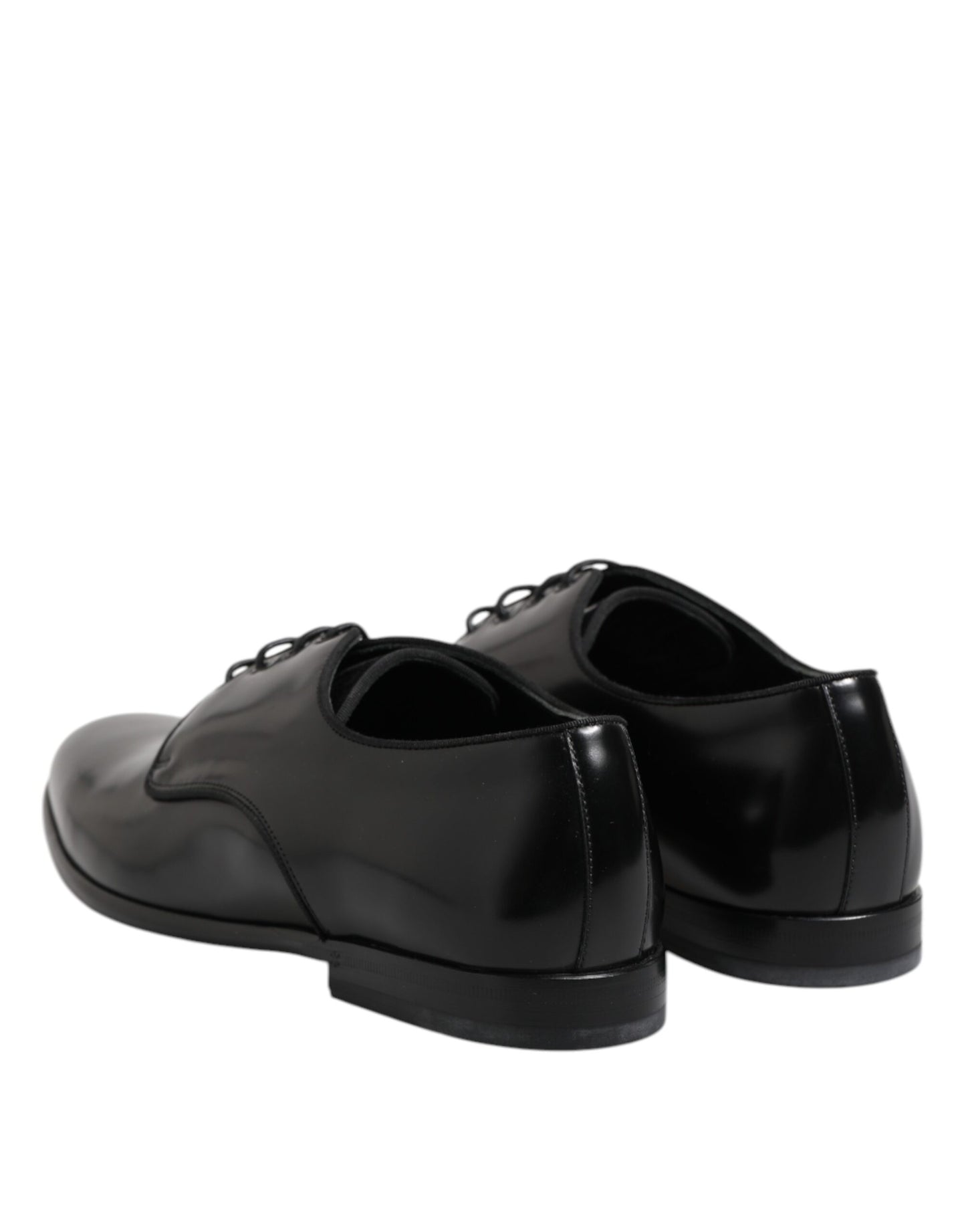 Dolce & Gabbana Black Leather Lace Up Derby Men Dress Shoes
