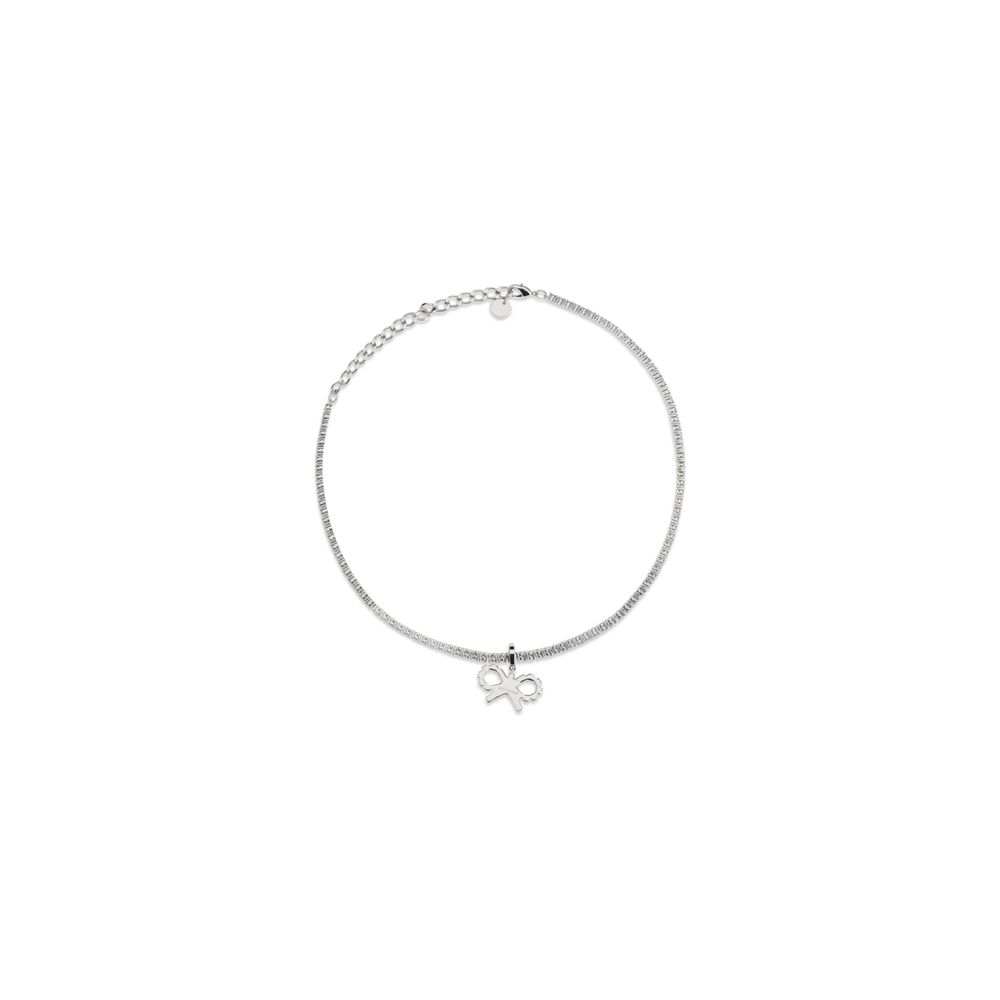 Self-Portrait Tennis necklace with bow pendant