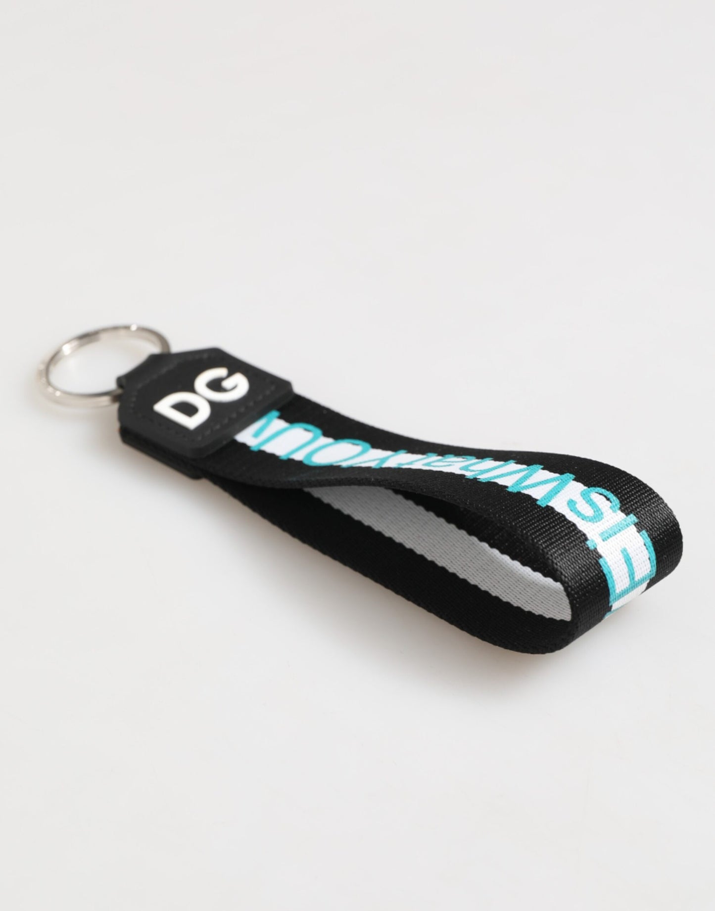Dolce & Gabbana Multicolor Logo Polyester Brass Holder Keychain Keyring