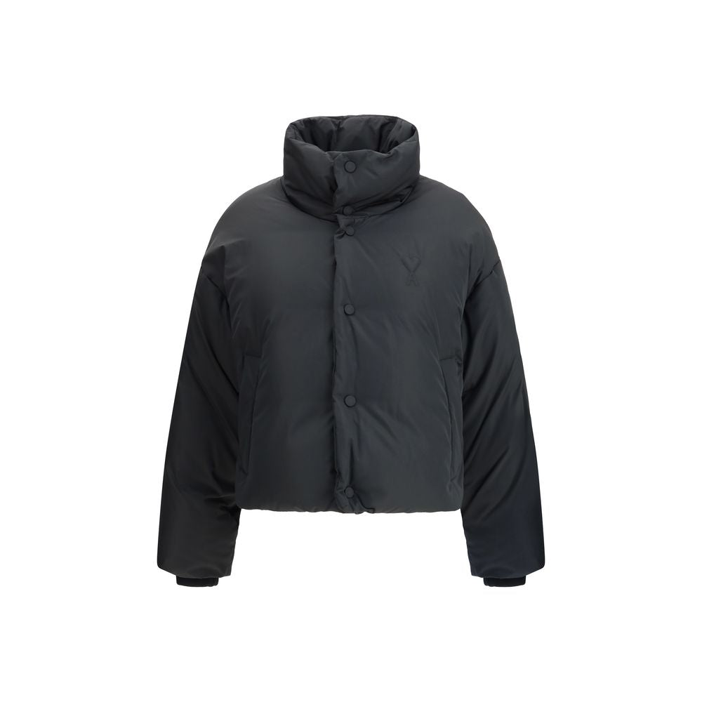 Ami Paris Black Polyamide Full-Length Jacket