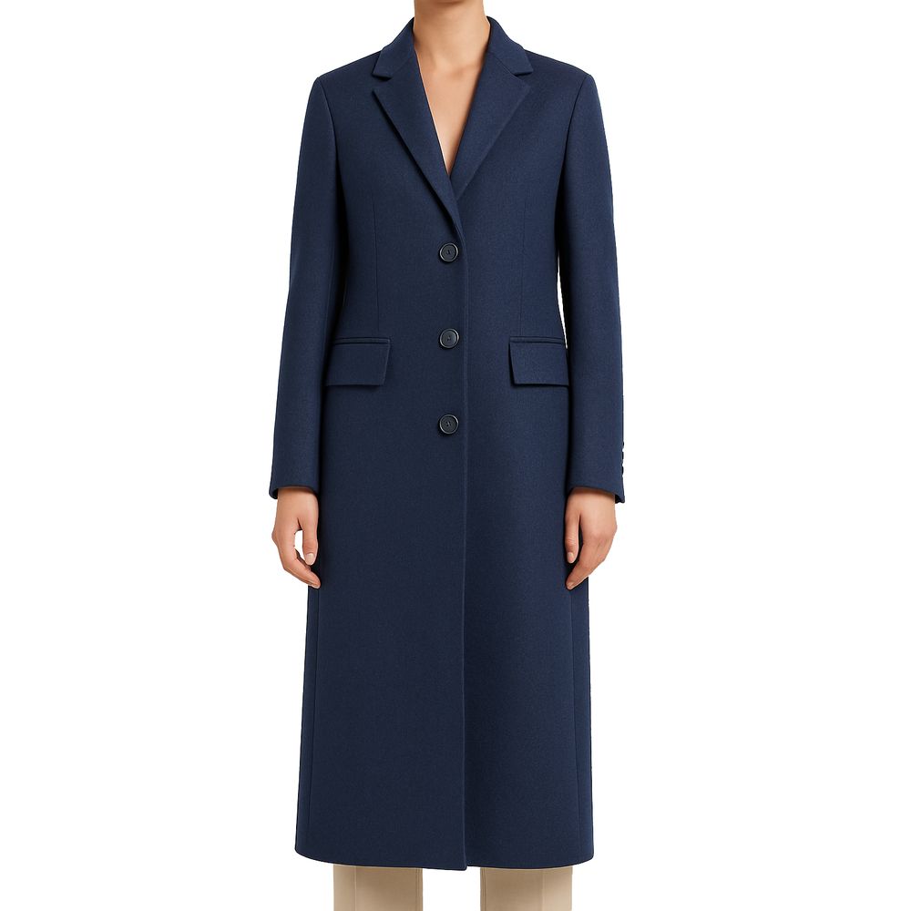 Made in Italy Blue Wool Jackets & Coat