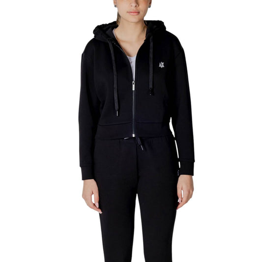 Armani Exchange Black Cotton Hoodie
