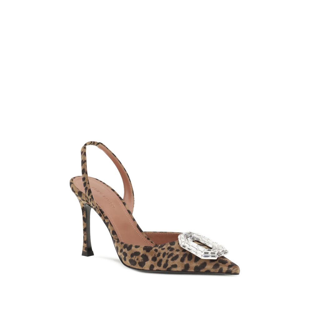 Amina Muaddi Multicolor Silk High Heel Pumps