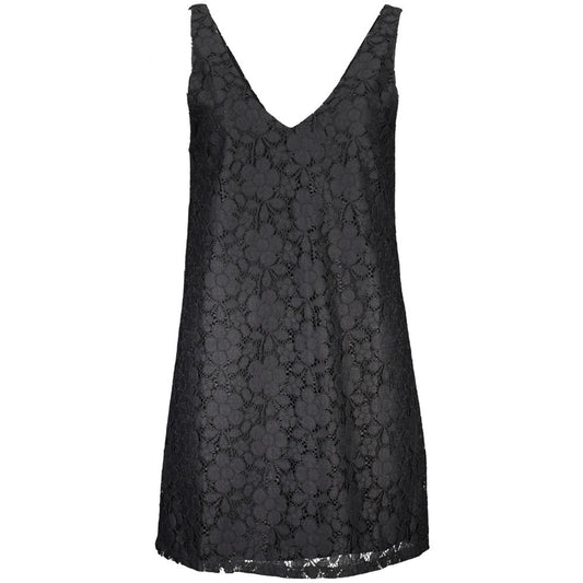 Desigual short dress in soft black viscose with contrasting details