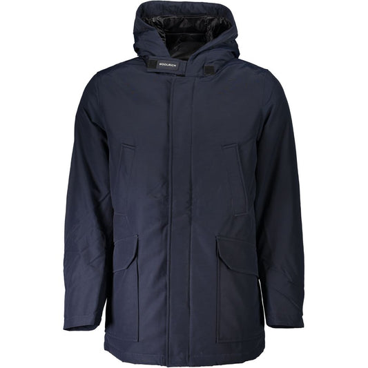 Woolrich men's hooded parka in exclusive midnight blue fabric