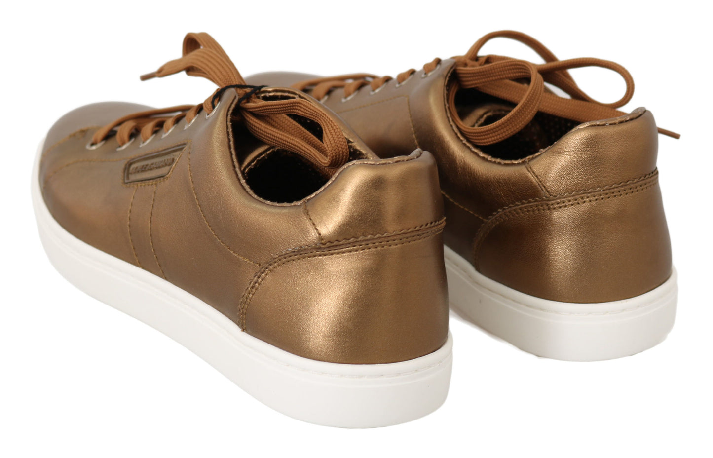 Dolce &amp; Gabbana goldene Metallic-Ledersneaker