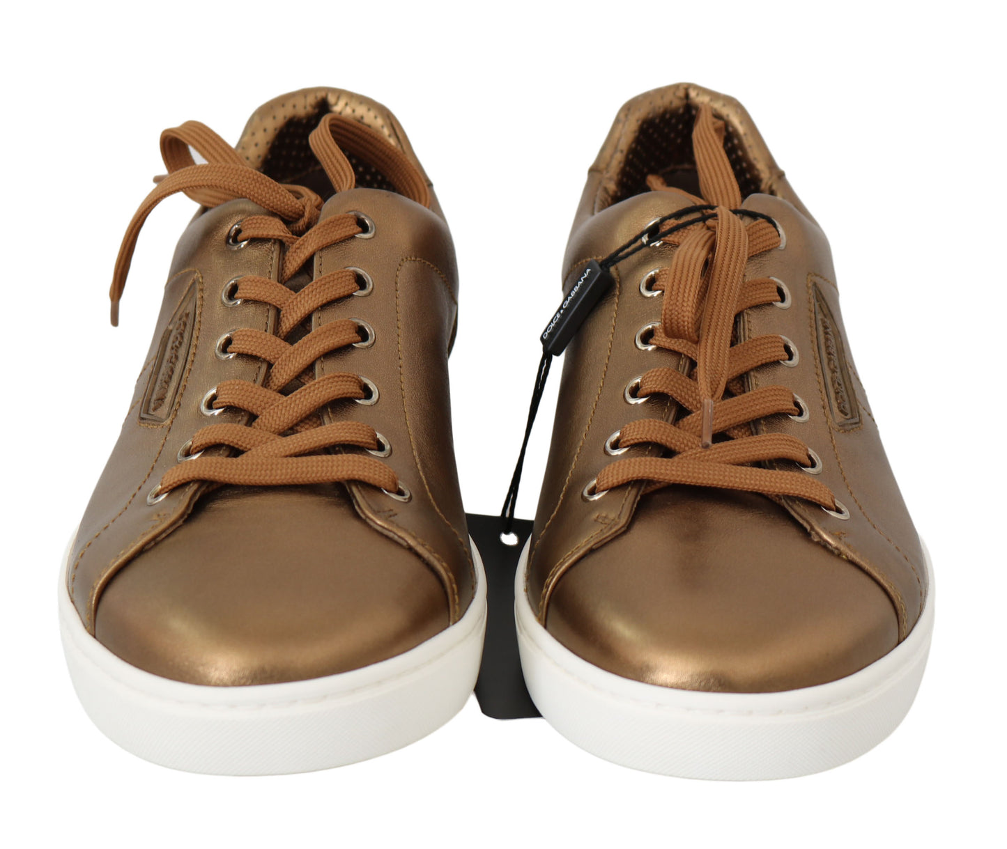 Dolce &amp; Gabbana goldene Metallic-Ledersneaker