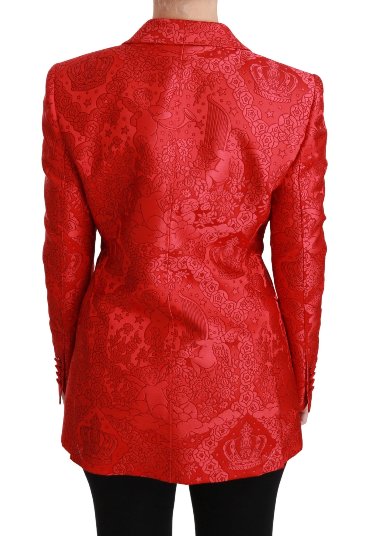 Dolce &amp; Gabbana Roter Blazer mit Blumenengelmuster