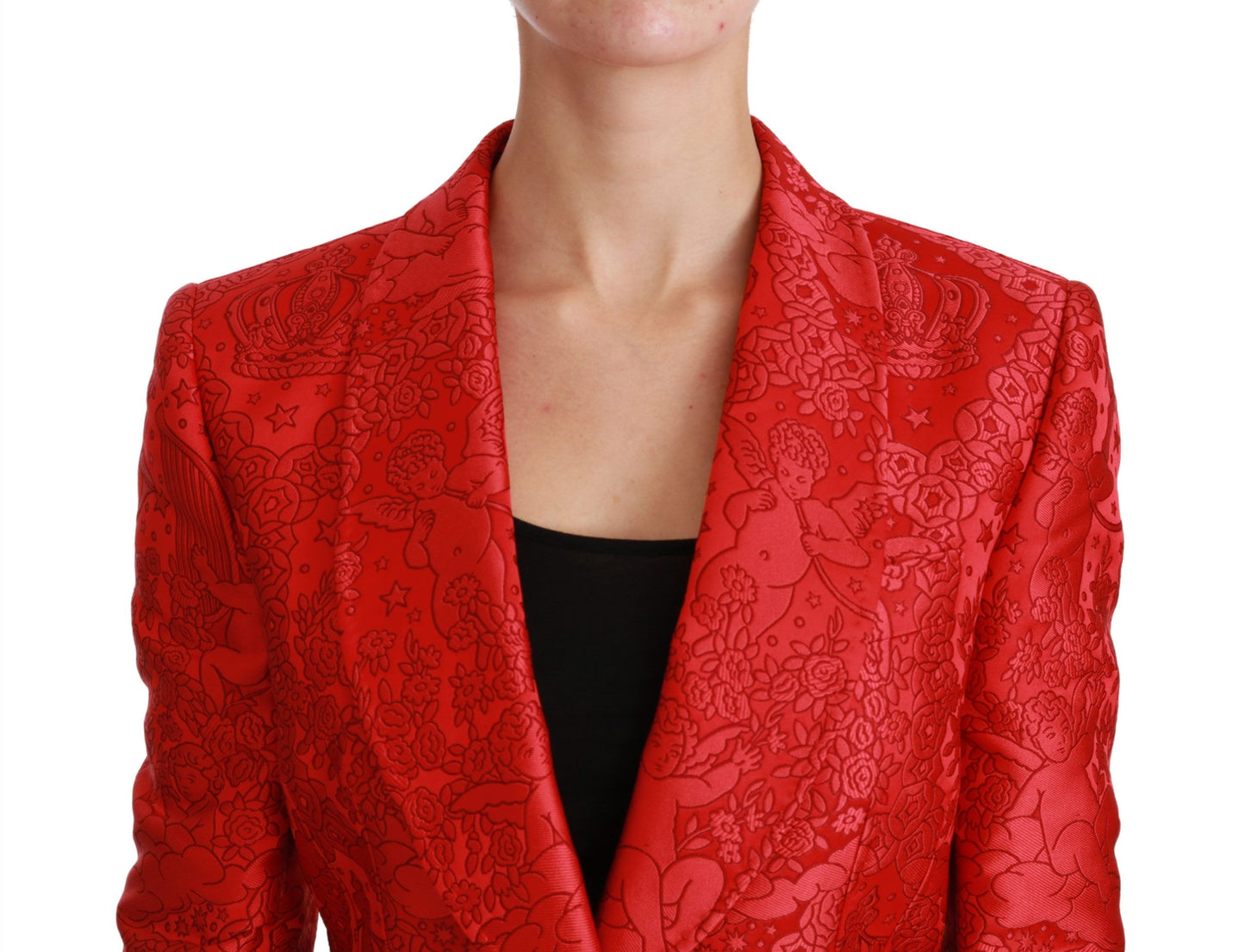 Dolce &amp; Gabbana Roter Blazer mit Blumenengelmuster