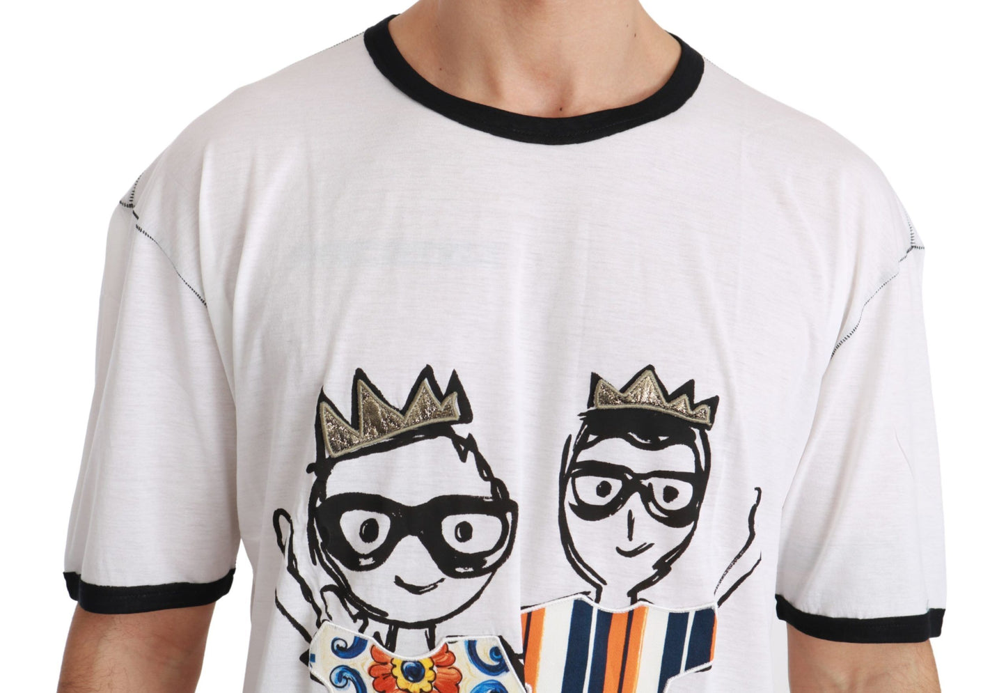 Dolce &amp; Gabbana White Men Print #dgfamily Cotton T-shirt