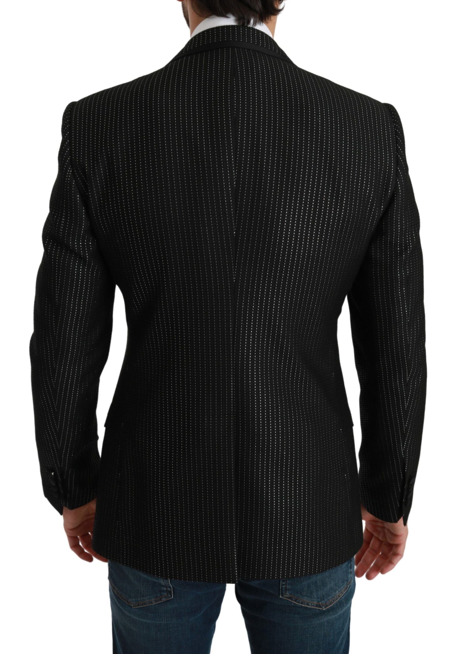 Dolce &amp; Gabbana Black Striped Single Breasted MARTINI Blazer