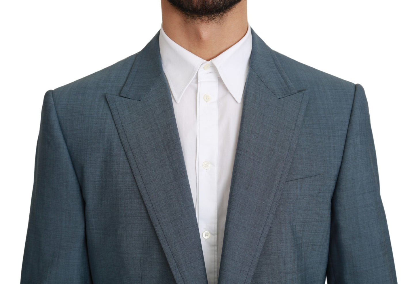 Dolce &amp; Gabbana Blue Single Breasted Formal Wool Blazer