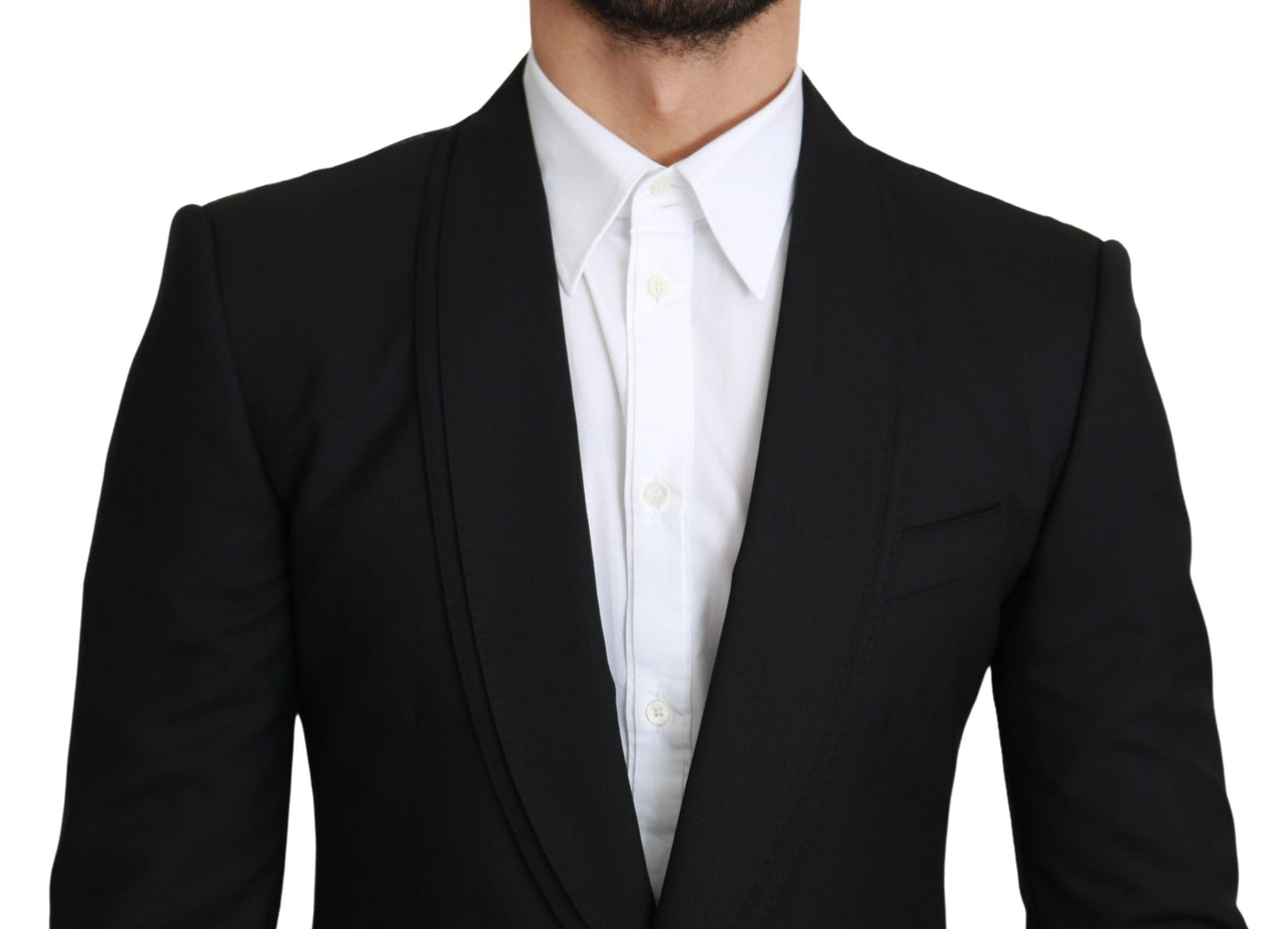 Dolce &amp; Gabbana Black Single Breasted Formal Wool Blazer