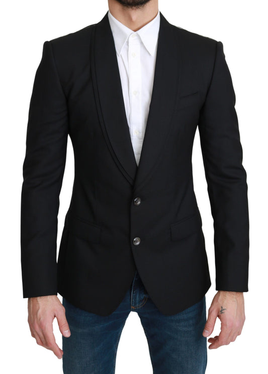 Dolce &amp; Gabbana Black Single Breasted Formal Wool Blazer