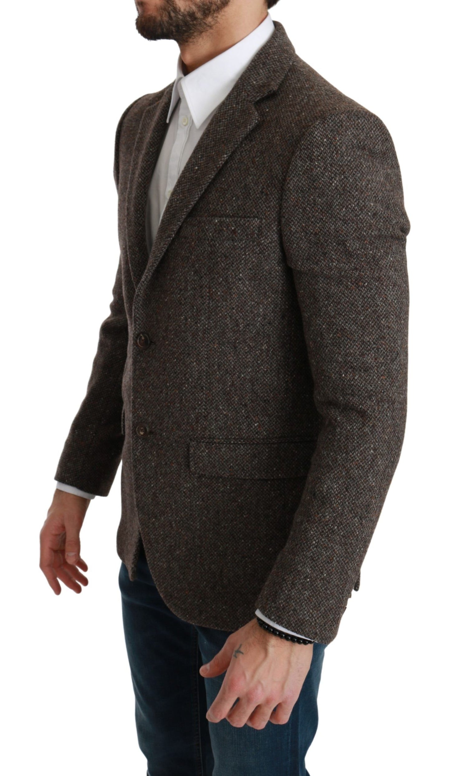 Dolce &amp; Gabbana Brown Jacket Formal Coat Wool Blazer