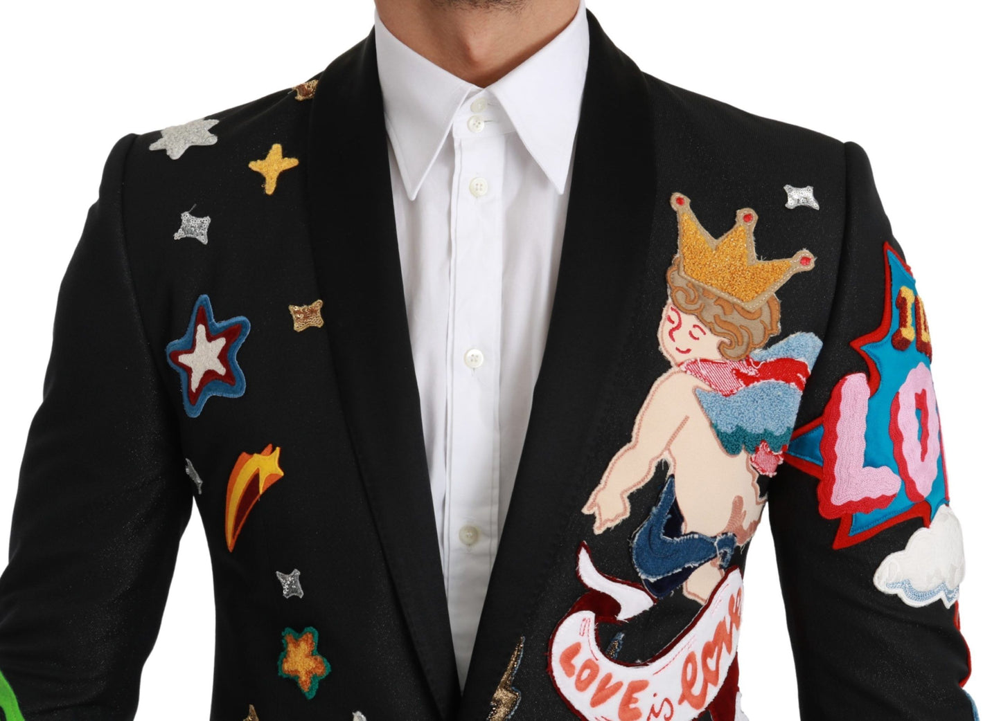 Dolce &amp; Gabbana Black DG Heaven King MARTINI Blazer