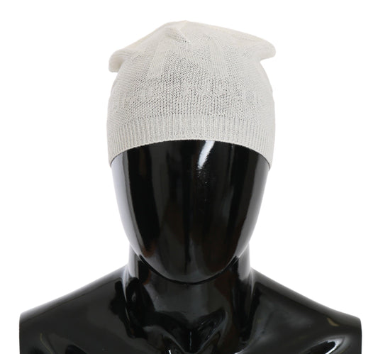 Elegante weiße Beanie-Mütze aus Wollmischung von Costume National