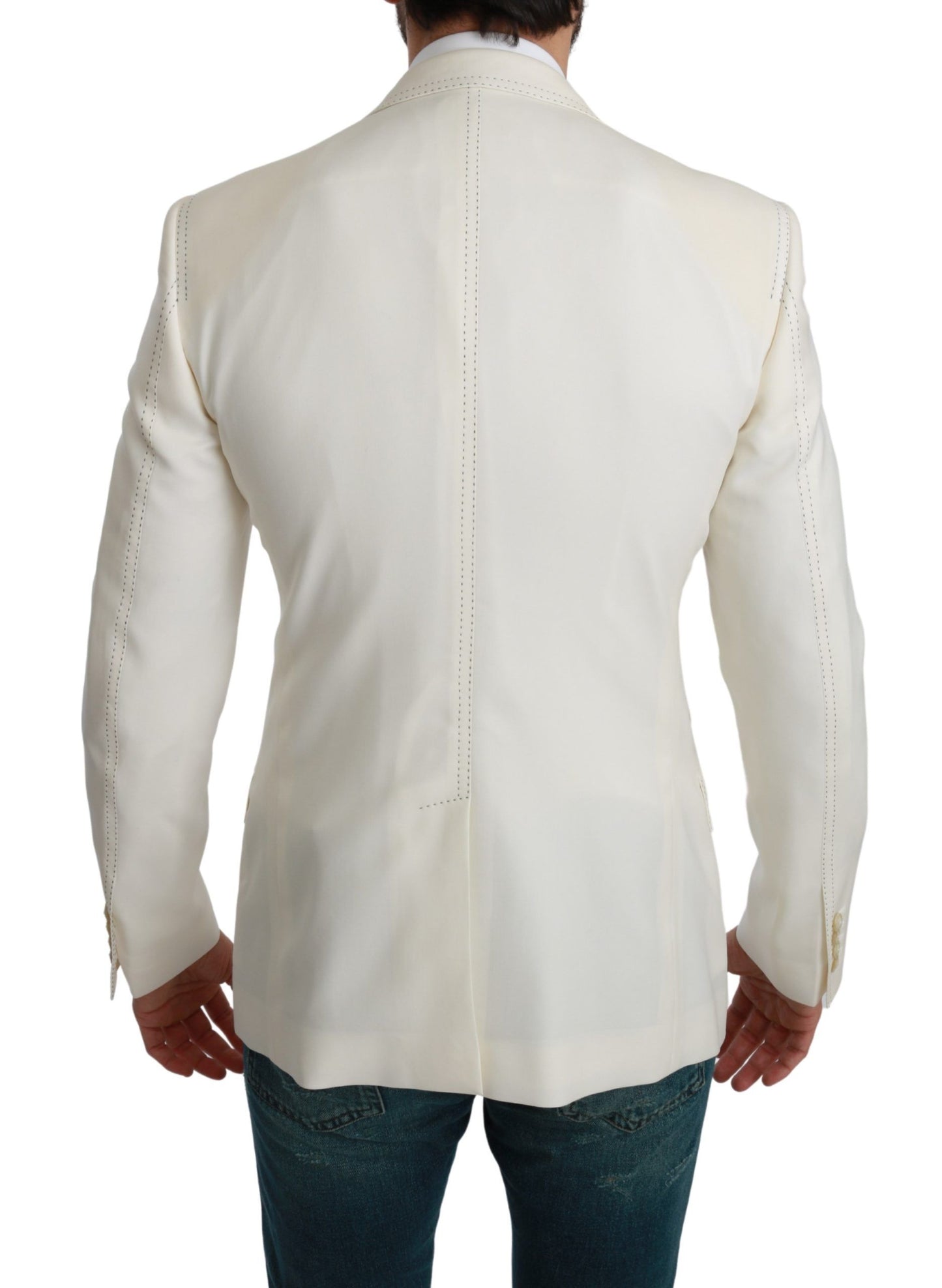 Dolce &amp; Gabbana SICILIA Cream Single Breasted Formal Blazer