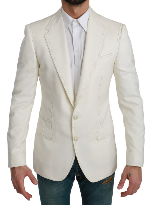 Dolce &amp; Gabbana SICILIA Cream Single Breasted Formal Blazer